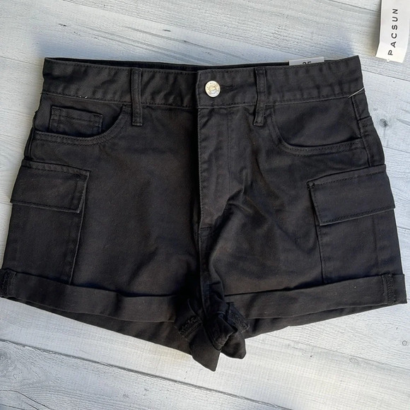 PacSun Pants - NWT Pacsun Black Ultra High Rise Cargo Short 25